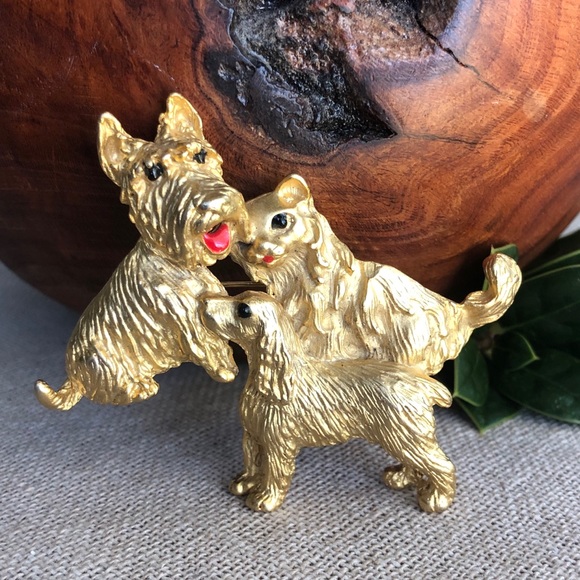Vintage Dog/Cat Goldtone Brooch - Picture 4 of 10